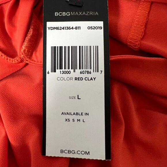 BCBGMaxAzria Womens Sleeveless Wrap Mini Dress Red Clay Orange size Large - Picture 12 of 14